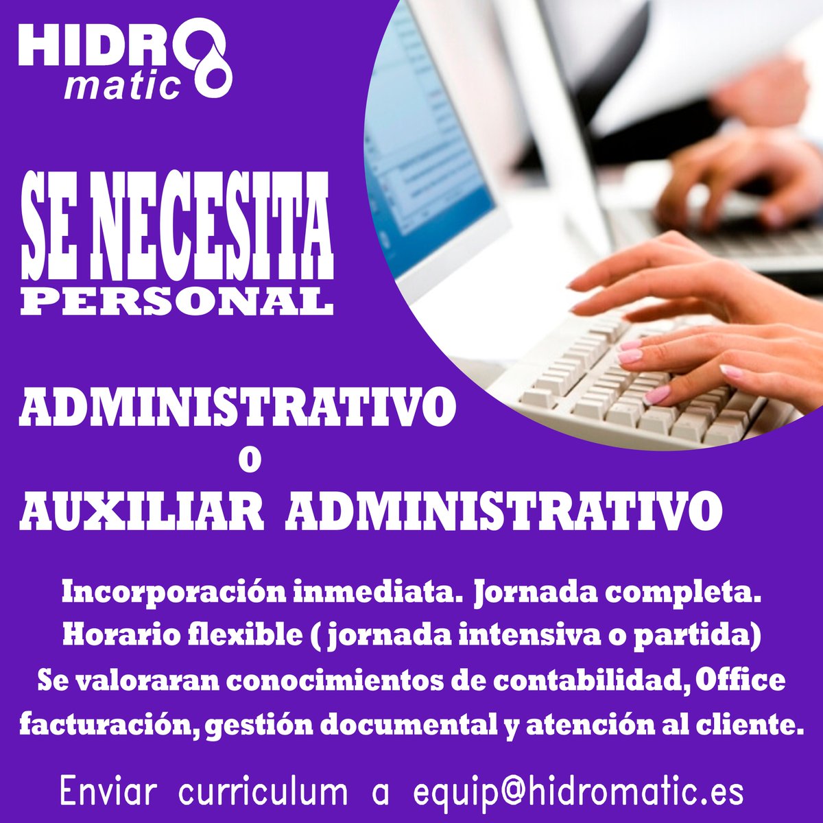 🔎Busquem personal ADMINISTRATIU o AUXILIAR ADMINISTRATIU
🔎Buscamos personal ADMINISTRATIVO o AUXILIAR ADMINISTRATIVO