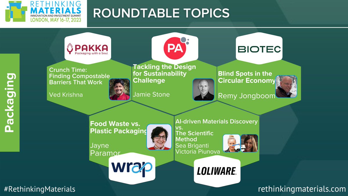 RethinkMaterial's tweet image. Choose your #Roundtables: PACKAGING

Have your say on the bottlenecks and opportunities faced by the #packaging industry currently and what its future might look like.

There's still time to join us in #London. Save your spot here: bit.ly/3UHOXfZ