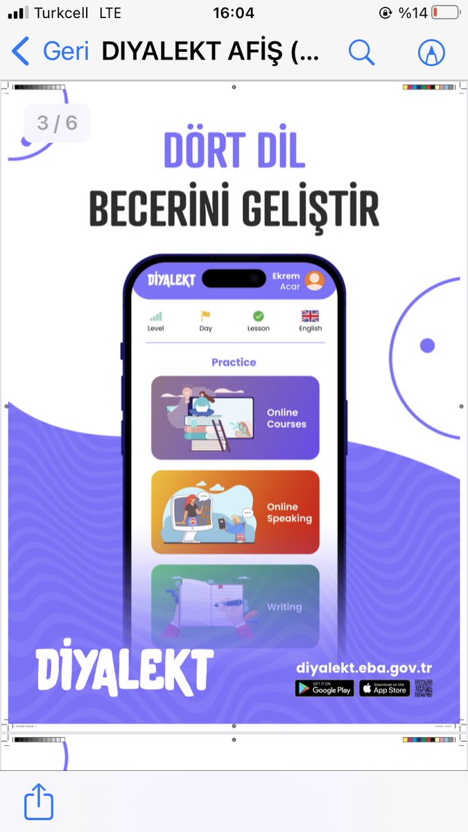 Bakanlığımız öncülüğünde başlayan DİYALEKT İngilizce öğretim platformu ülkemiz öğretmen ve öğrencilerine hayırlı olsun.  <a href="/MemAnkara/">Ankara İl Millî Eğitim Müdürlüğü</a> <a href="/PursaklarMem/">Pursaklar İlçe Millî Eğitim Müdürlüğü</a> <a href="/mustafakilicgil/">Mustafa Kılıçgil</a> <a href="/Harunfatsa/">Harun Fatsa</a>