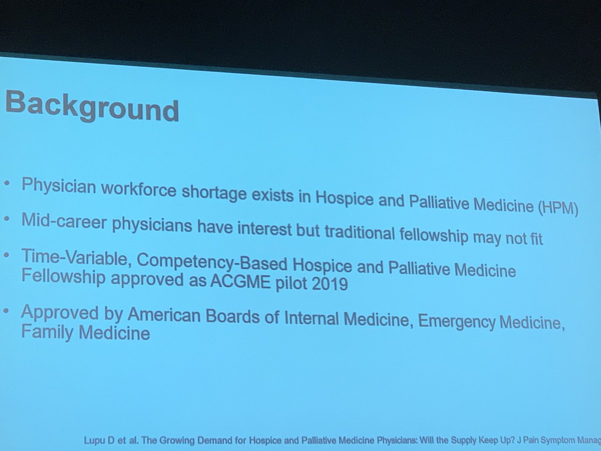 Hearing the fascinating and important story of the mid-career #hpm Fellowship from ⁦@MollieBiewaldMD⁩ - will not solve, but certainly will help the MD shortage. ⁦@MSHSGeriPalCare⁩ #SeriousIllnessCareNASEM