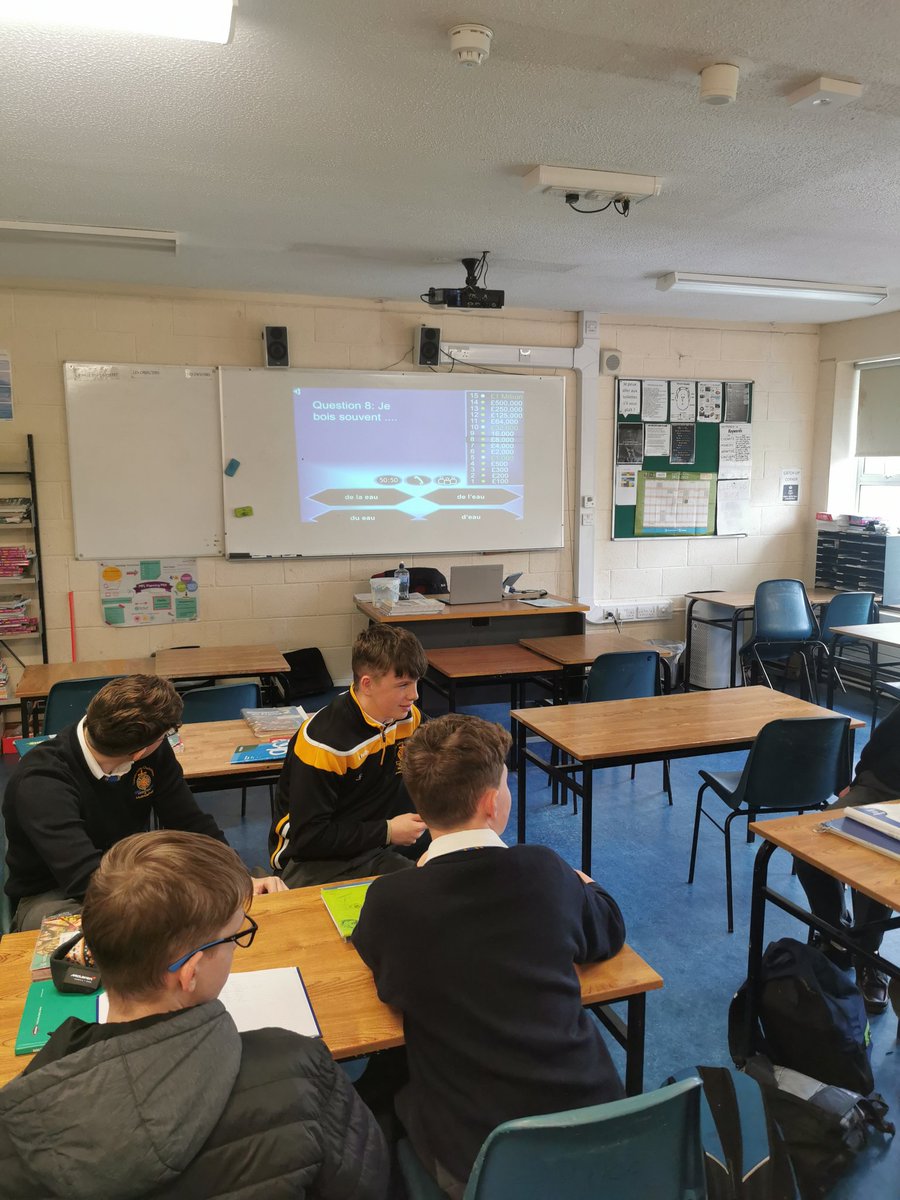 MrGrugan's tweet photo. 2nd year students playing Who Wants to be a Millionaire after learning about Le Petit Dejeuner #Breakfast #InteractiveLearning https://t.co/6tbEIz3GUC