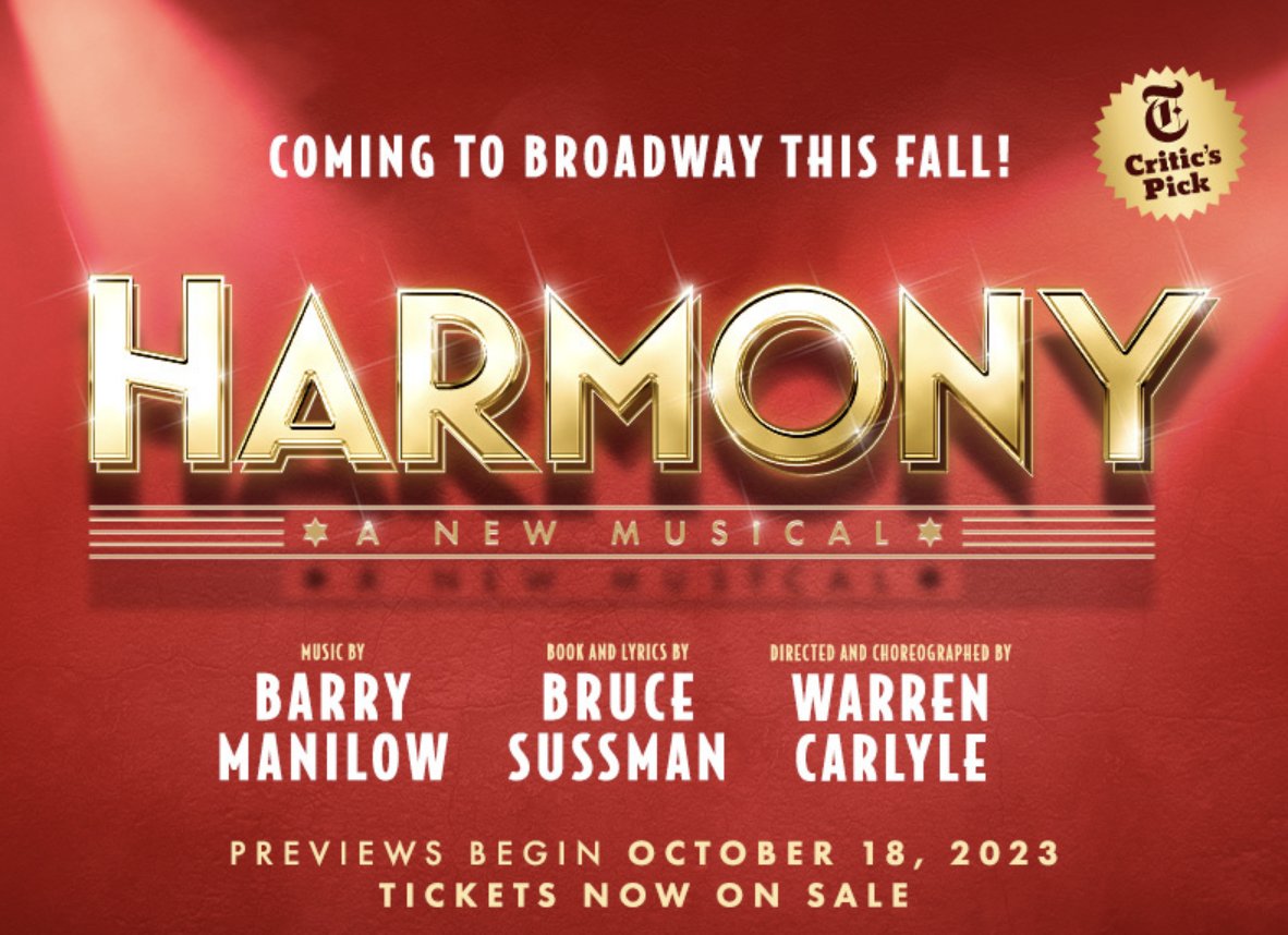 Manilow and Sussman's Harmony Coming To Broadway