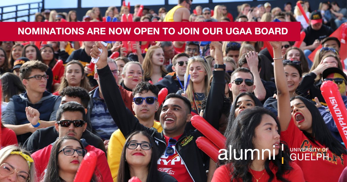 Attention <a href="/uofg/">University of Guelph</a> grads! The <a href="/UofGAlumni/">University of Guelph Alumni</a> Association is looking for new members to join our board. 
This is a great opportunity to develop your skillset, connect with alumni, and implement opportunities for students at #UofG.
 Apply to be part of the team: 
 alumni.uoguelph.ca/get-involved/u…