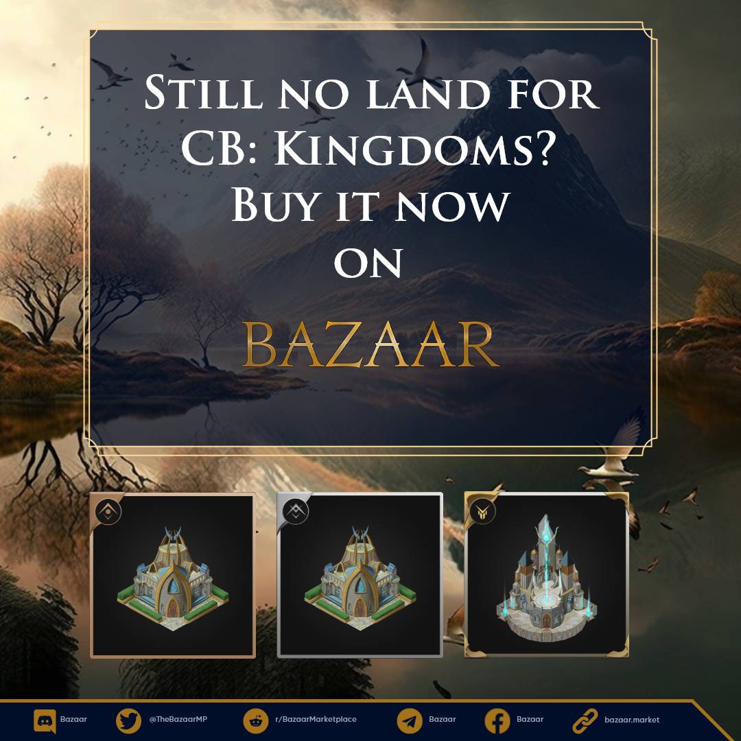 🚜 Do you own land for <a href="/CBKingdoms/">CryptoBlades Kingdoms</a>?

🛍️You can buy land in <a href="/TheBazaarMP/">Bazaar</a> using $KING!

⛱️Stake your land for passive gains while waiting for #CBK!

👉bazaar.market/buy/skillshop