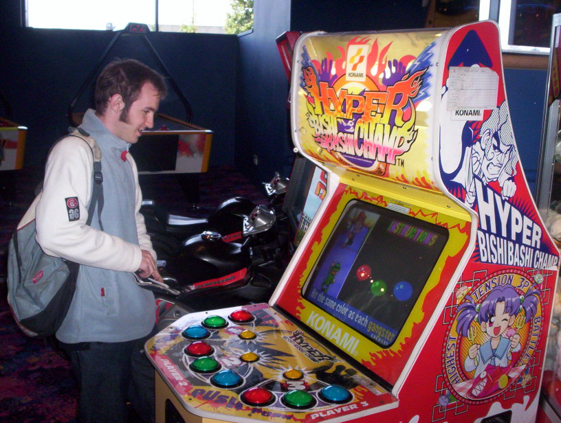 7Ten's tweet photo. Todays #ThrowbackThursday is when myself and @TedsTechTed spent a summer in Wales being watched behind a one-way screen playtesting #DanceUK in 2003, 20 years ago 😱
Bonus pic of one of only 3 known Bishi Bashi Champ cabs we found in the UK wild lol https://t.co/BY5dH6X6R7