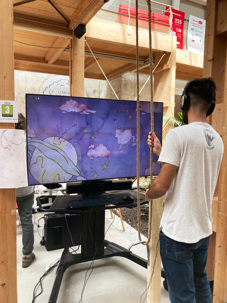 CasusLudi's tweet image. Spotted au @spawnfestival, en voilà un jeu qui plairait à @MechBird avec son controller-poulie !