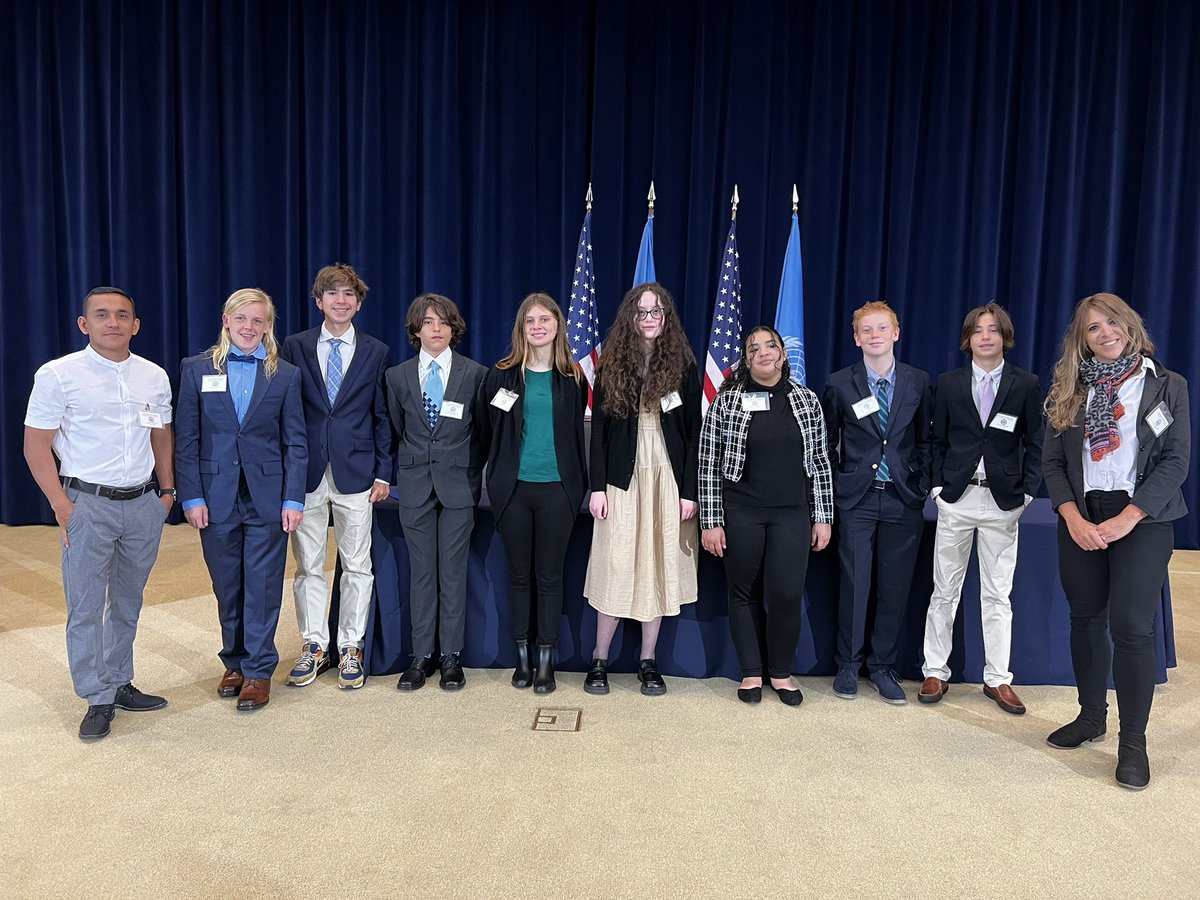 Participating in #ModelUN with 8th graders from @gregory_elem at the Department of State in Washington DC.

#GlobalClassroomDC #SDGs  #MUNA @kalyzabala @ParticipateLrng