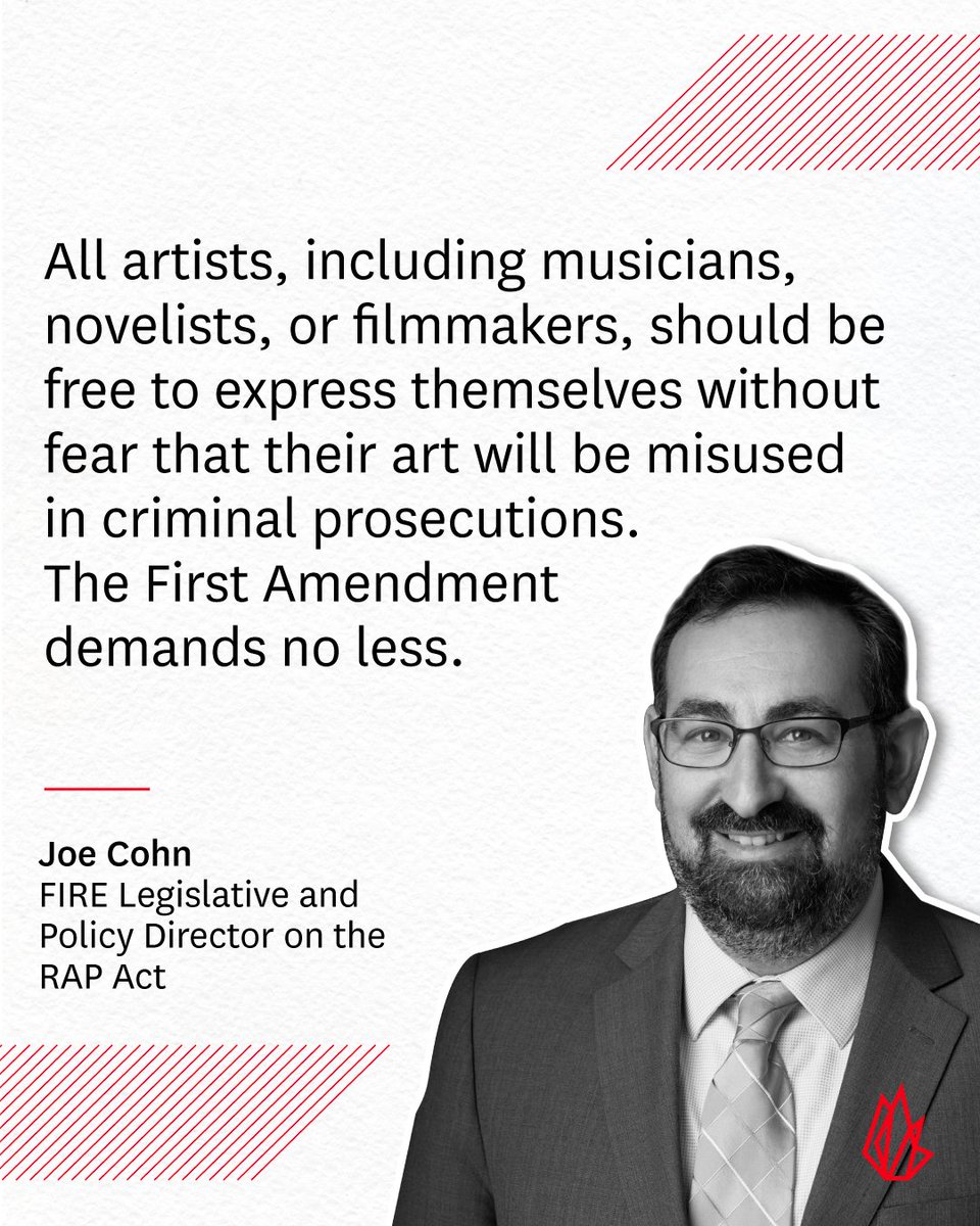 TheFIREorg's tweet photo. FIRE’s @JoeatFIRE stood with political leaders and artists yesterday on Capitol Hill to support the newly introduced #RAPAct, which would prevent the misuse of rap lyrics as evidence of crimes. https://t.co/g2qbV9A5Mv