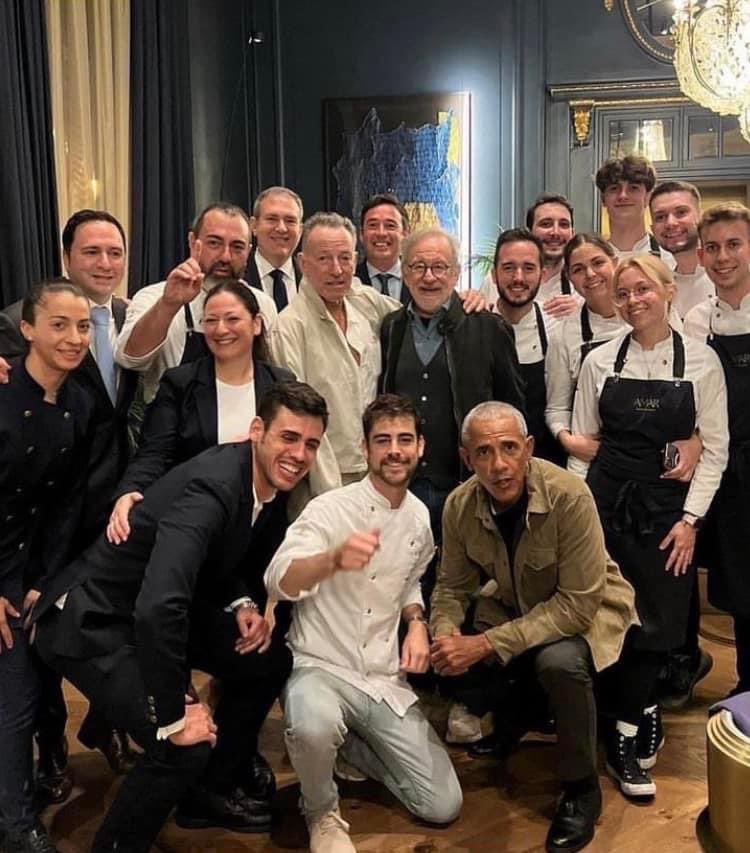 Today in Barcelona. <a href="/springsteen/">Bruce Springsteen</a> <a href="/BarackObama/">Barack Obama</a> #StevenSpielberg 
#Springsteen