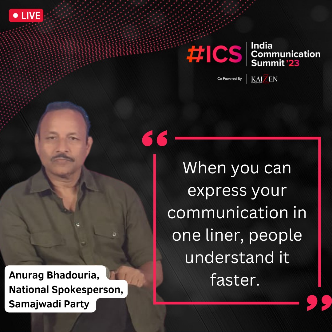 ETBrandEquity's tweet photo. #ICS2023 is all buzzing with insightful thoughts.
Let's gain some insights from @anuragspparty, National Spokesperson, @samajwadiparty
Know More: https://t.co/ki3L3wPHa9
#Communciation #PR #CorpComm #Summit #India #ICS #CorporateCommunication https://t.co/irILuCZZeX
