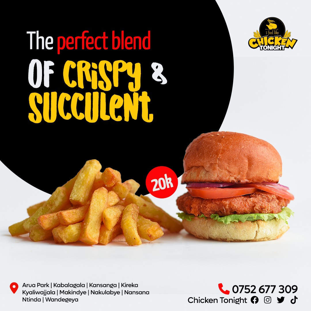 If you’re trying to find the perfect blend of crispy goodness and succulent deliciousness, look no further than our crispy chicken burger combo at only 20k.

#CrispyChickenBurgerCombo #ComboMeal #FeedTheFeeling #IFeelLikeChickenTonight