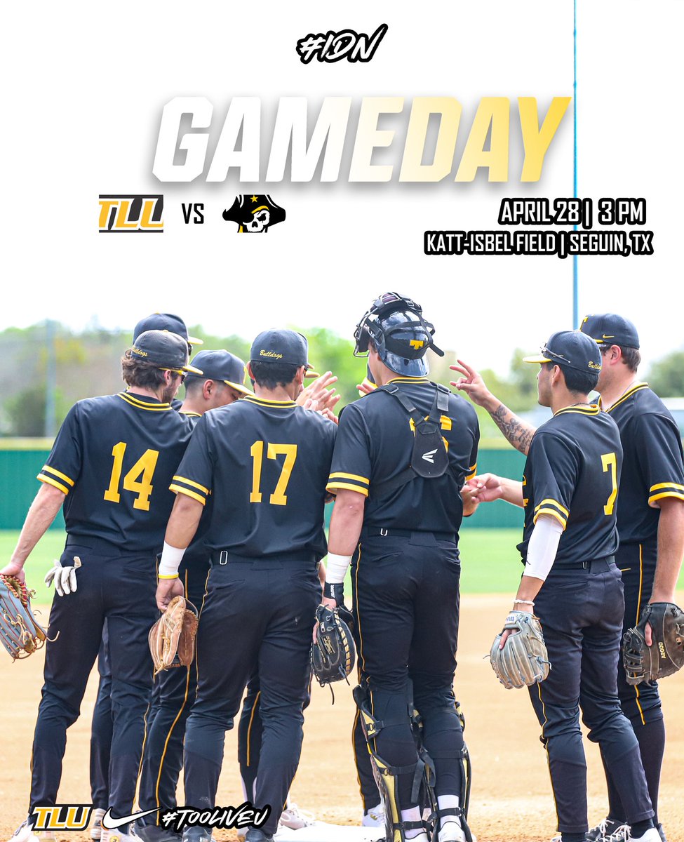 Let’s get this series started. 🆚: Southwestern ⏰: 3 PM 🏟️: Katt-Isbel Field 📍: Seguin, Texas 💻: portal.stretchinternet.com/tlu/index.htm 📊: tlubulldogs.com/sports/bsb/202… #IDN | #TLUBaseball