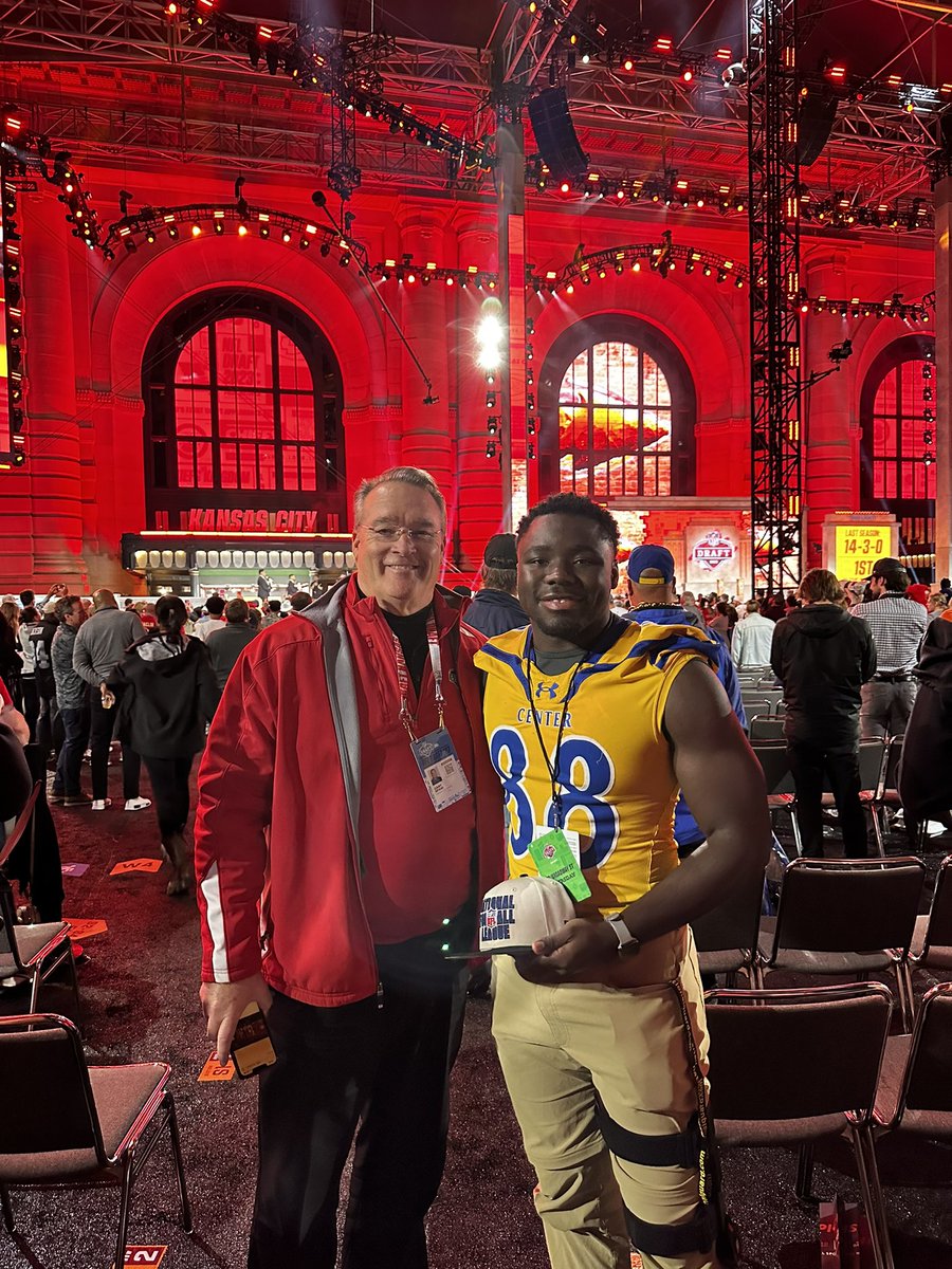 I had a great time representing THE HIVE at the NFL Draft. I would like to thank Gary Spani and the Chiefs organization for this opportunity, and for everything else they have done for the Center Yellowjackets.
<a href="/CHSJACKETPRIDE/">KC Center Yellowjacket Football</a> 
<a href="/MissouriSandT/">Missouri S&T</a>