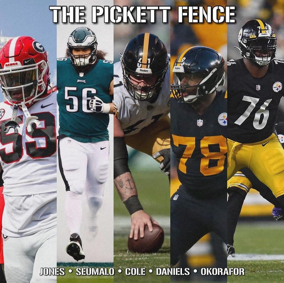 Steel_Logic412's tweet photo. Yooo I got the perfect name for the Steelers oline now. “The Pickett Fence” https://t.co/pReOnYbZfA