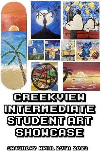 The Creekview Art Showcase is tomorrow at the Houston House from 10am-3pm! Here is just a sneak peek at the amazing artistic talents that will be on display! Hope to see you there!