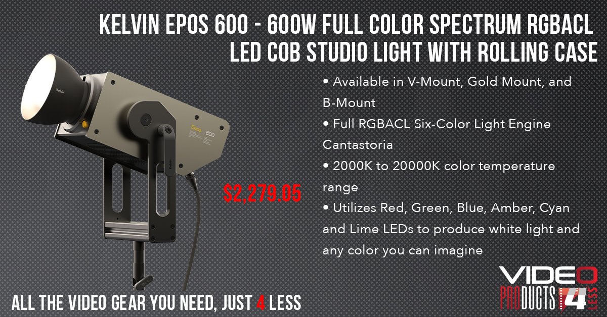 Kelvin has upped their game with their new Epos 600 RGBACL LED Light!

#Kelvin #VP4L #Epos600 #light #LEDlighting #fullspectrumLED #Cantastoria #madeinNorway #scandanaviandesign #RGBACL #colorlighting #studiolight #camerasetup #waterproof #weatherproof #filmmaking #filmequipment