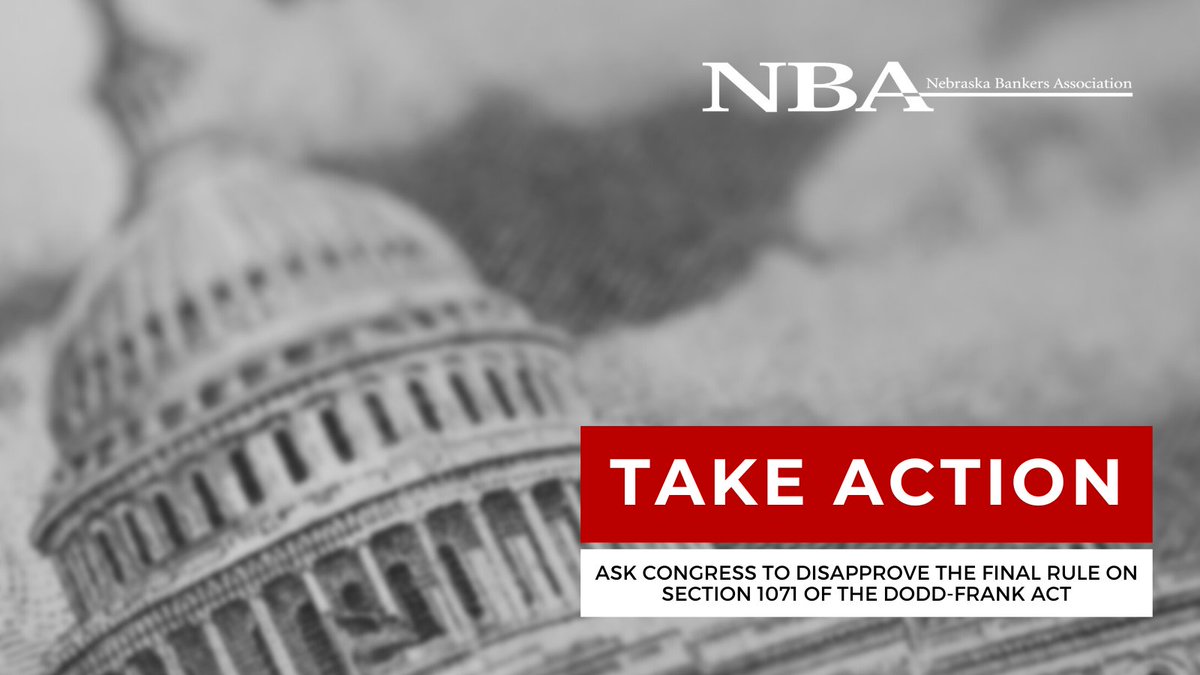 nebankers's tweet image. Ask Congress to support the resolution of disapproval of the CFPB’s final rule on Section 1071 of the Dodd-Frank Act. The rule could make it more expensive for lenders to make loans to small businesses and compromise small business privacy.

Take action: secureamericanopportunity.com/take-action/ne…