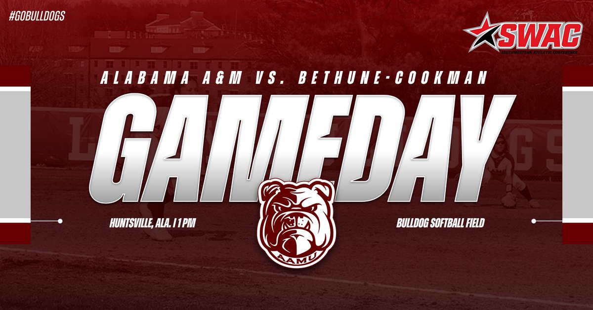 Alabama A&amp;M softball will host its final series of the regular season as they face the Wildcats starting today at 1 PM ❗️ 

🆚 Bethune-Cookman
🏟 Bulldog Softball Field
🕙 1 PM
📊 bit.ly/3LIVIf

#aamusoftball l #GoBulldogs l #ExcellenceIsOurStandard