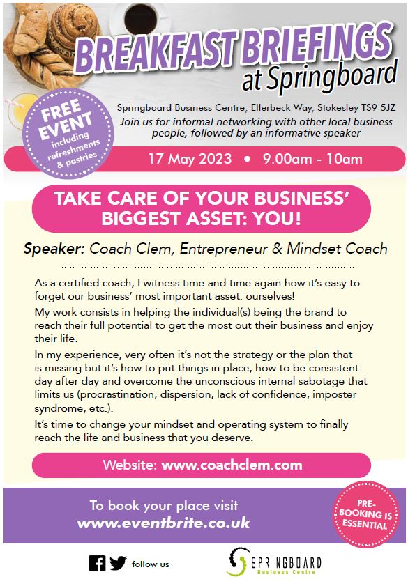 springboardBC's tweet photo. Our next breakfast briefing session is coming up in May! Don't miss out, get yourself booked on. Head to eventbrite to book your place.
https://t.co/gKFAWDvinz https://t.co/j9mqXbFsmN