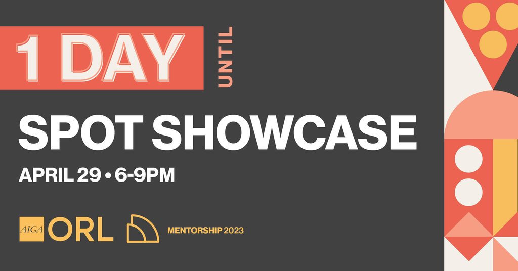 1 DAY to our SPOT Showcase Awards Ceremony at the Orange County Regional History Center featuring guest speaker, Rick Griffith. Celebrate the hard work and dedication of our mentors and mentees during their final Mentorship Program exhibition ✨ Register: bit.ly/SPOT23