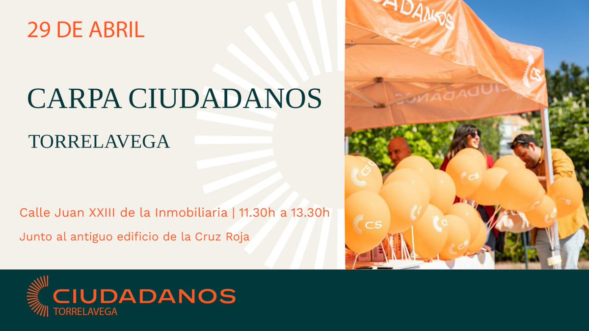 🍊 Mañana, desde <a href="/CsTorrelavega/">CsTorrelavega</a> realizaremos una carpa informativa en la Calle Juan XXIII, antiguo edificio de la Cruz Roja.

💪 ¡Acompáñanos! Desde las 11:30 a las 13:30.