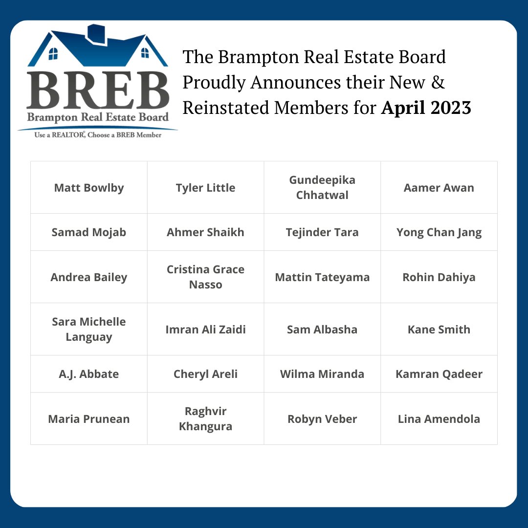 BREB_Official's tweet photo. BREB proudly presents our New &amp; Reinstated Members for April 2023. We also proudly present our new Brokerages that have joined in April 2023. https://t.co/X3Xk6KXCTl