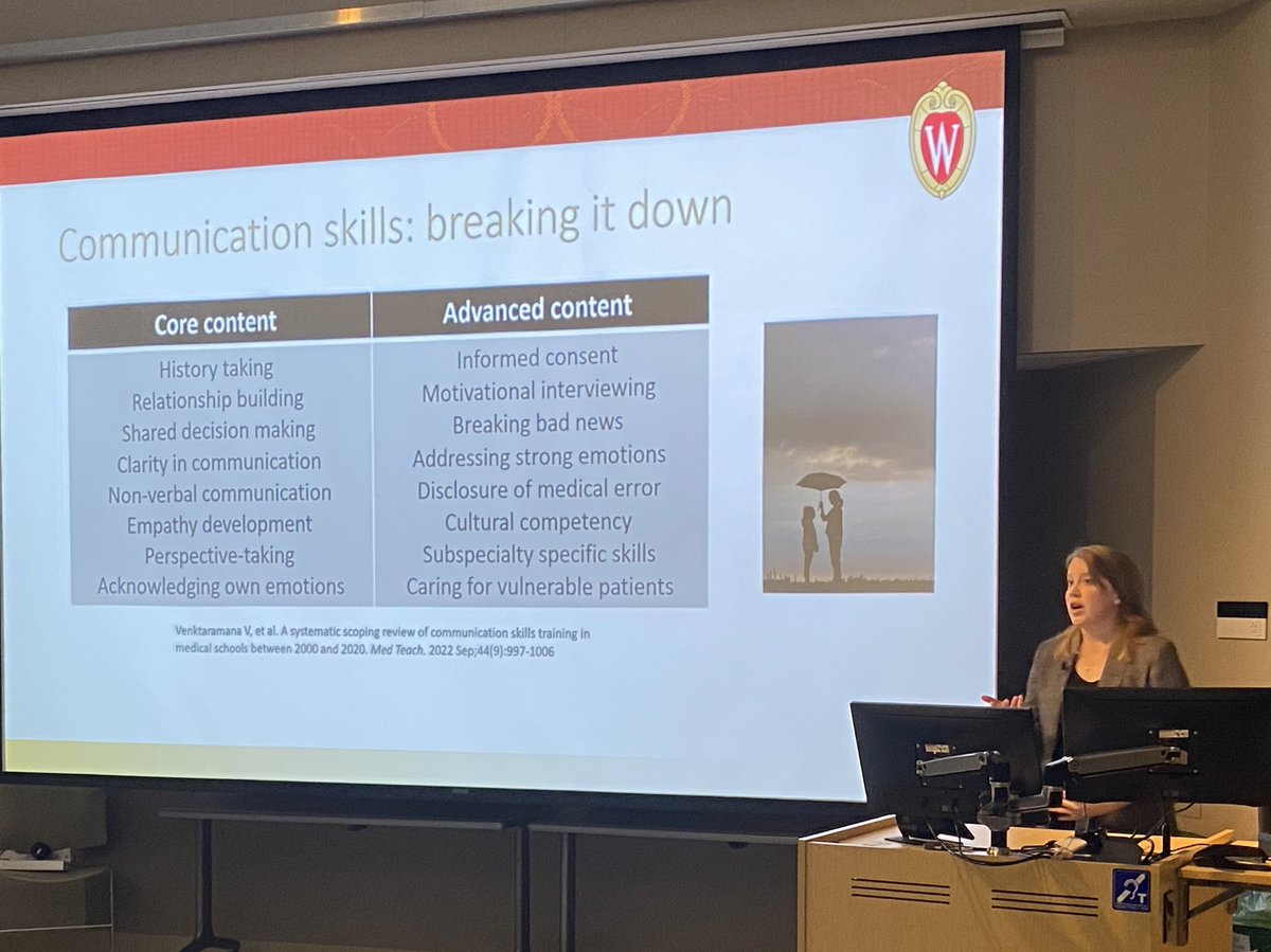 Our very own chief resident Dr. Sarah Floden presenting at medicine grand rounds on the importance of communication this morning 🤩 <a href="/uw_medicine/">University of Wisconsin Department of Medicine</a>