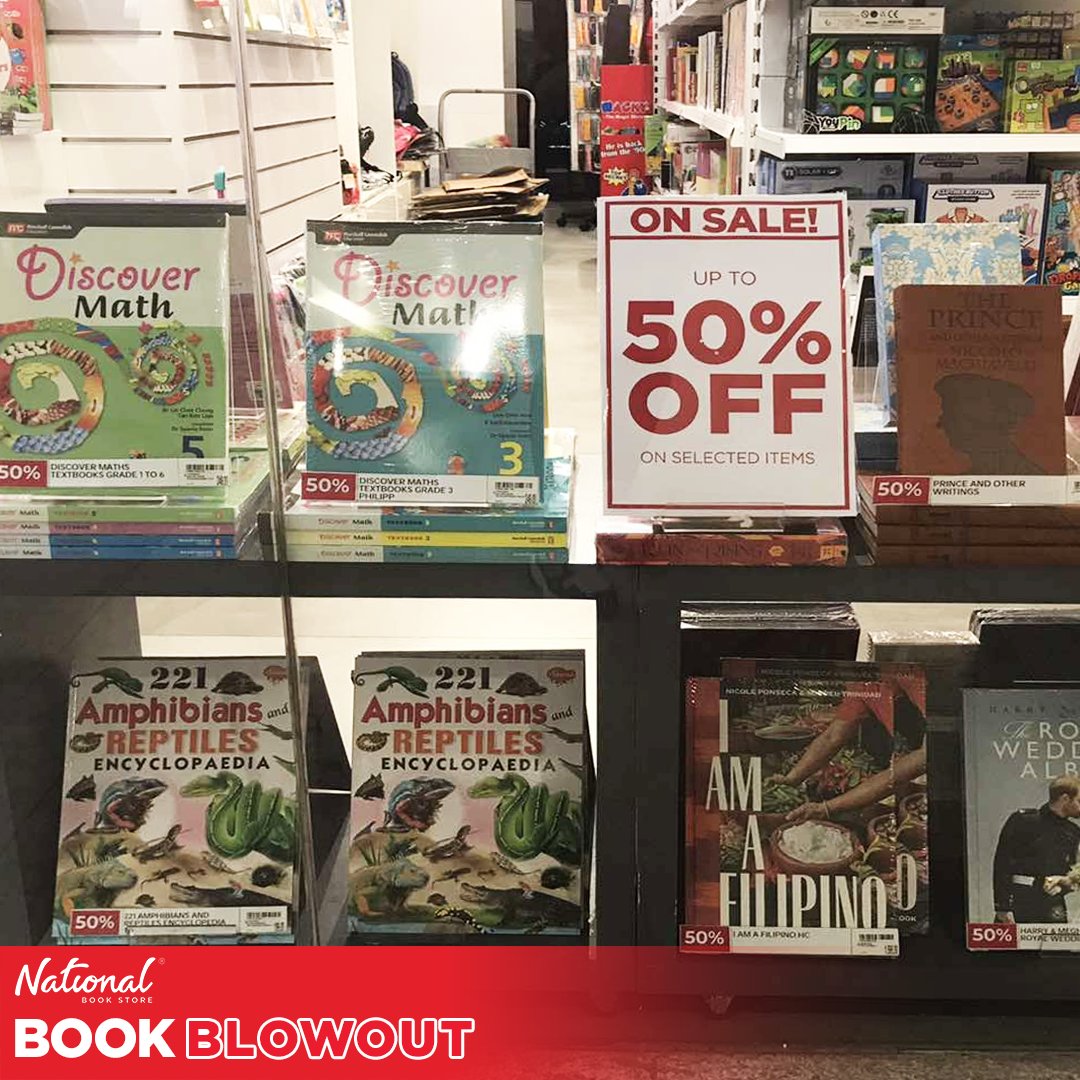 nbsalert's tweet photo. The #NBSBookBlowout is ONGOING at our One Bonifacio High Street branch! Shop this payday weekend and get up to 50% OFF on great reads.
#OneBHS #BonifacioGlobalCity #Books #Sale #NationalBookStore https://t.co/ZwMexiRbKP