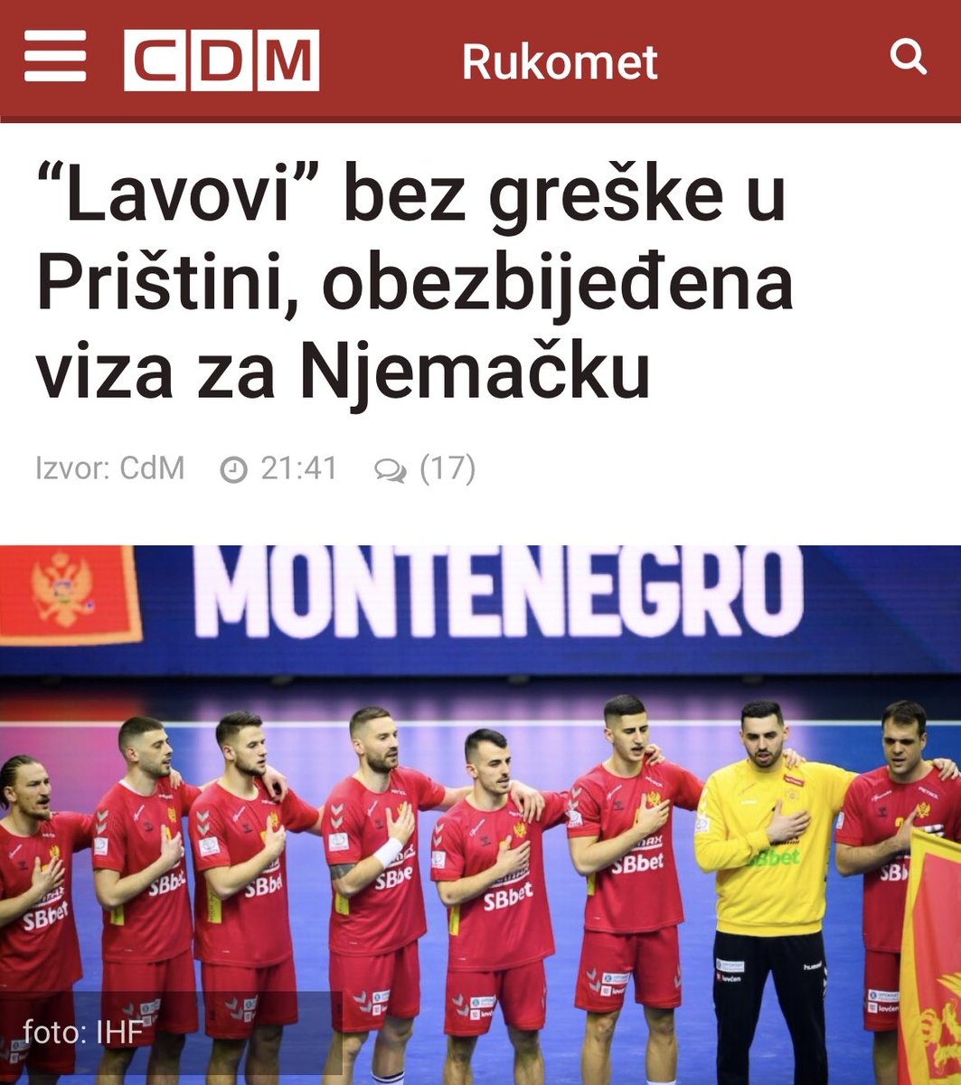 Bravooo momci, dike naše! Idemo u nove pobjede! Da je vječna Crna Gora❤️🇲🇪❤️