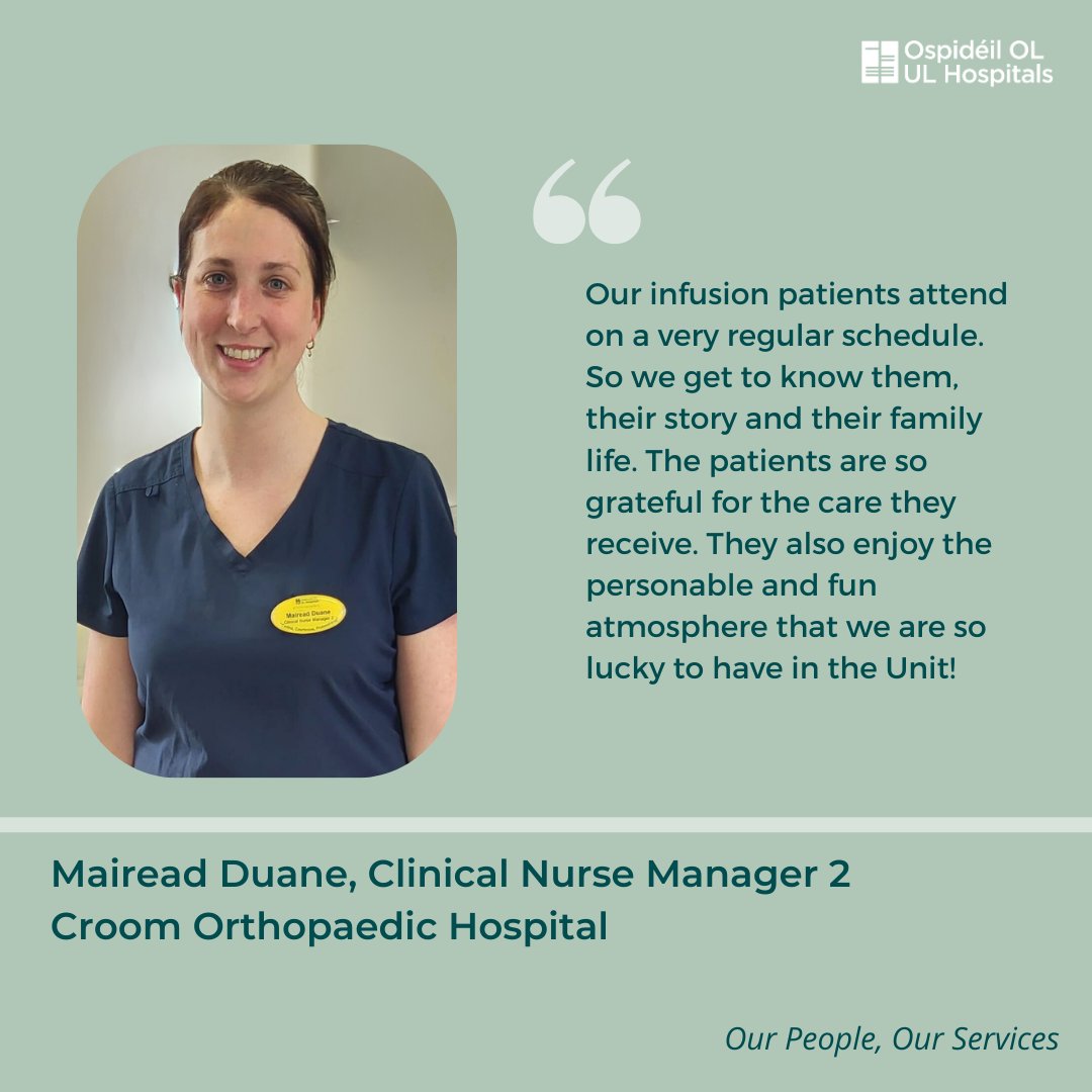 In her 'A Day in the Life' blog, Mairead Duane, CNM2 talks about her role in the Rheumatology Infusion Unit/Day Ward, the best part of what she does and her most memorable career moment. ➡️bit.ly/442VN40 #OurPeopleOurService #TeamULHG @Arthritisie