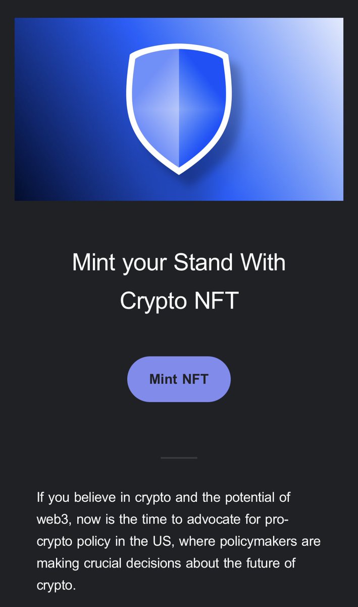 I get petitions a lot, but never like this. Figured I’d mint the <a href="/coinbase/">Coinbase 🛡️</a> NFT to show that blockchain enables more accurate petitions, but can also affect and support policy-making. We definitely need this 🛡️to build trust and investment in crypto 📈 

👉🏼 coinbase.com/standwithcrypto