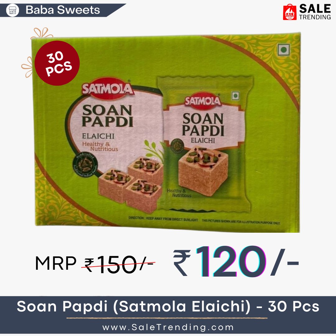SaleTrending's tweet photo. Get your hands on a sweet deal😍 Discounted Soan Papdi🔥
.
🛒Product Link
https://t.co/oHVuzkq44V
.
Visit : https://t.co/3eDOBpgmlg for more exciting offers.🔥🔥
.
#soanpapdi #papdi #satmola #elaichi #sweet #soanpapdisweet #soanpapdisweets #offers #sale #deals #discounts https://t.co/0z120QEUb4