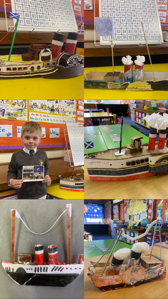P1 have been hard at work this week making their replica models of the Waverley out of household, recyclable materials for the <a href="/Glasgow_Times/">Glasgow Times</a> Waverley competition!