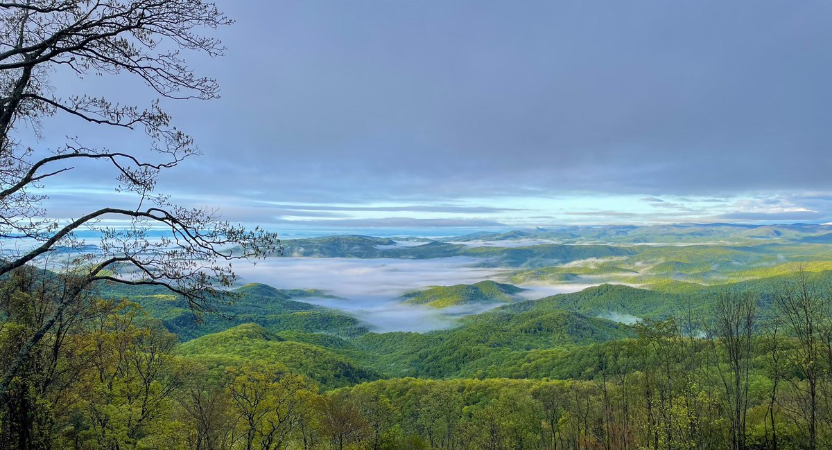 Stop and admire the views #morningcommute #blowingrock #ncmountains #blueridgemountains