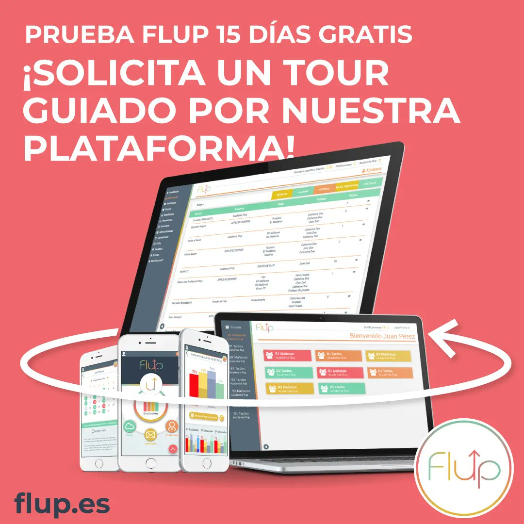 ¿Quieres probar Flup? Puedes utilizar Flup durante 15 días sin ningún coste. Además, si lo deseas podemos hacer un tour guiado por la herramienta para que conozcas todas las funcionalidades. ¡Aprovéchalo!