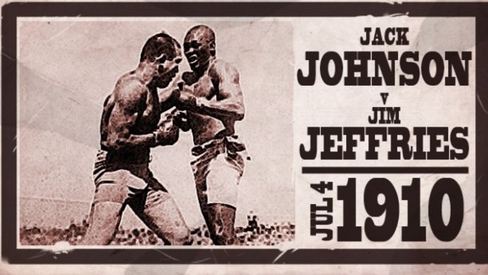 ⚠️WOKE CONTENT⚠️ 🧵On July 4, 1910, in Reno, Nevada, a historical fight between a former and current heavyweight champion took place. Jim Jeffries came out of retirement to fight Jack Johnson in what was billed as the 'Fight Of the Century'. (cont) timeline.com/when-a-black-f…