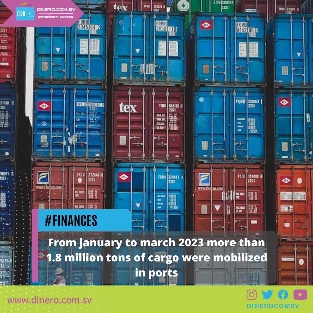 dinerocomsv's tweet photo. #Finances From january to march 2023 more than 1.8 million tons of cargo were mobilized in ports @CEPASV

Read it here: https://t.co/GlgQcqdV5x

#tonsports #CEPA #importedproducts https://t.co/WrLiKJ8OUx