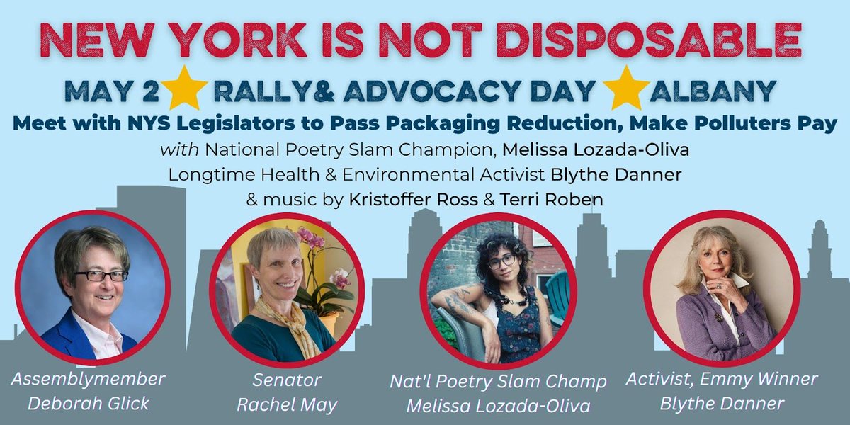 AllOurEnergy's tweet image. Single-use #plastic is 🗑️. It's time to #rethinkpackaging. Join us, @plasticsbeyond &amp;amp; @NYPIRG and others in Albany on May 2 to rally for Packaging Reduction to address the plastic pollution, recycling, and waste crisis actionnetwork.org/events/packagi…