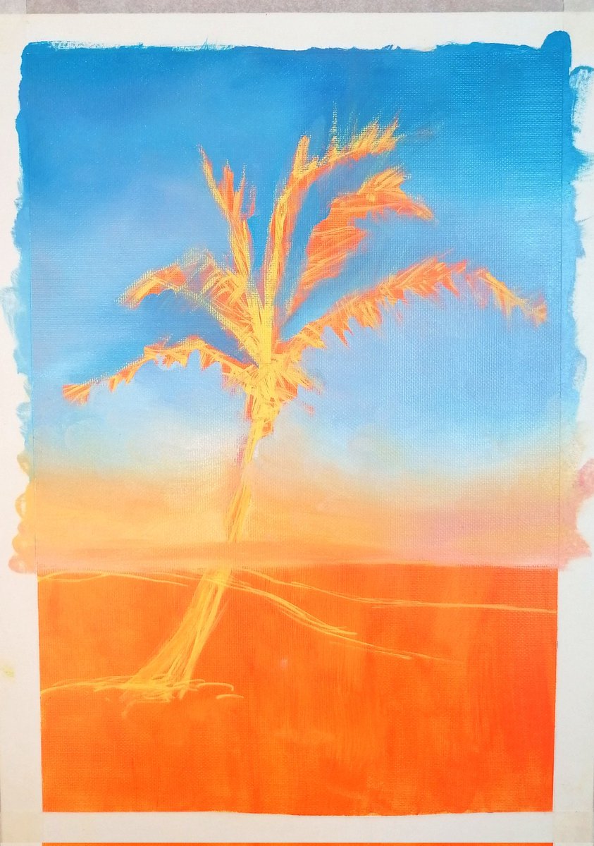 Started a new study of a palm tree🌴🌊🌞

Sky done, time to add some clouds..