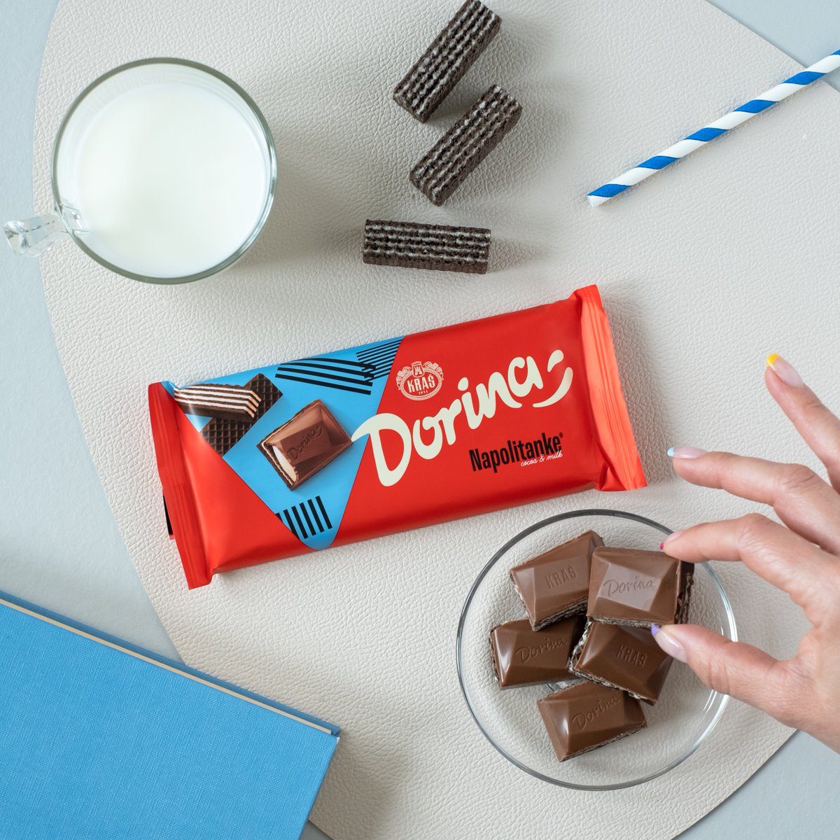 Prelomi i uživaj u hrskavom vafelu prelivenom ukusnom Dorina čokoladom.