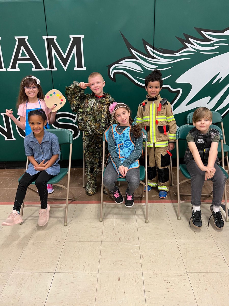 Students in Gr.1/2P showing school spirit today! #careerday <a href="/JAMMustangs/">McWilliam Mustangs</a>