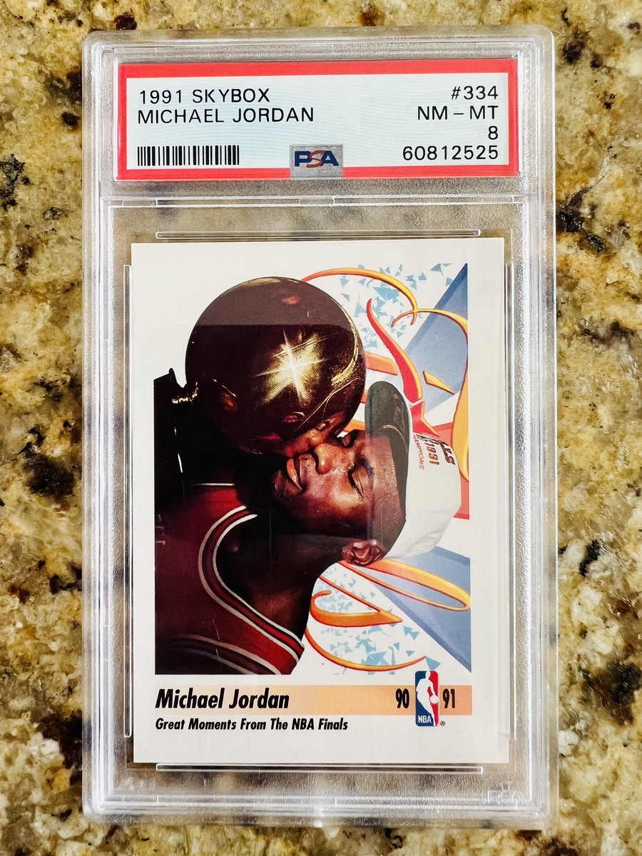 Time for another giveaway! This 1991 PSA 8 MJ Skybox is up for grabs!

To be entered:
1. Retweet
2. Like
3. Follow

Winner will be announced 05/08/23!