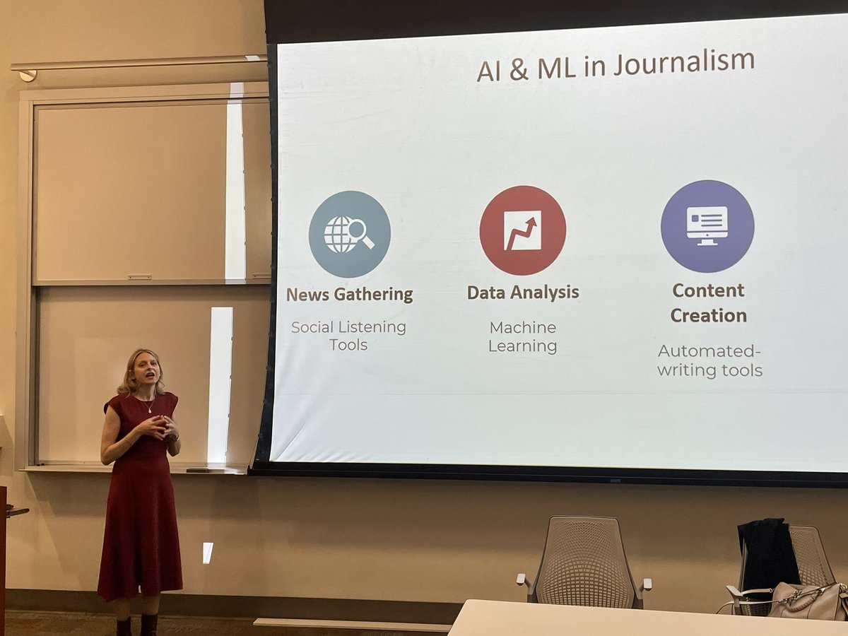 Thanks to Dr. Andrea Guzman <a href="/TeachGuz/">TeachGuz</a> for a great lecture on the ethical complications re the increased use (and long history) of AI and automation in journalism. <a href="/MUCollegeofComm/">Diederich College</a>
