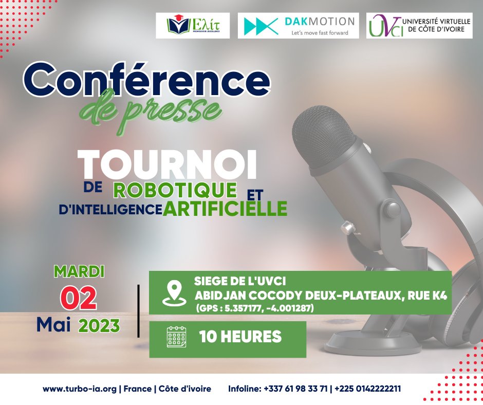 AssoElit's tweet photo. 🎙𝗖𝗢𝗡𝗙𝗘́𝗥𝗘𝗡𝗖𝗘 𝗗𝗘 𝗣𝗥𝗘𝗦𝗦𝗘: Tout savoir sur TURBO IA

𝗹'𝗮𝘀𝘀𝗼𝗰𝗶𝗮𝘁𝗶𝗼𝗻 𝗘𝗟𝗜𝗧, 𝗹𝗮 𝘀𝘁𝗮𝗿𝘁𝘂𝗽 𝗗𝗮𝗸𝗺𝗼𝘁𝗶𝗼𝗻 𝗲𝘁 𝗹'𝗨𝗻𝗶𝘃𝗲𝗿𝘀𝗶𝘁𝗲́ 𝗩𝗶𝗿𝘁𝘂𝗲𝗹𝗹𝗲 𝗱𝗲 𝗖𝗼̂𝘁𝗲 𝗱'𝗜𝘃𝗼𝗶𝗿𝗲, vous donnent rdv ce mardi 02 Mai 2023 à  10 heures GMT https://t.co/NRFavHJj4l