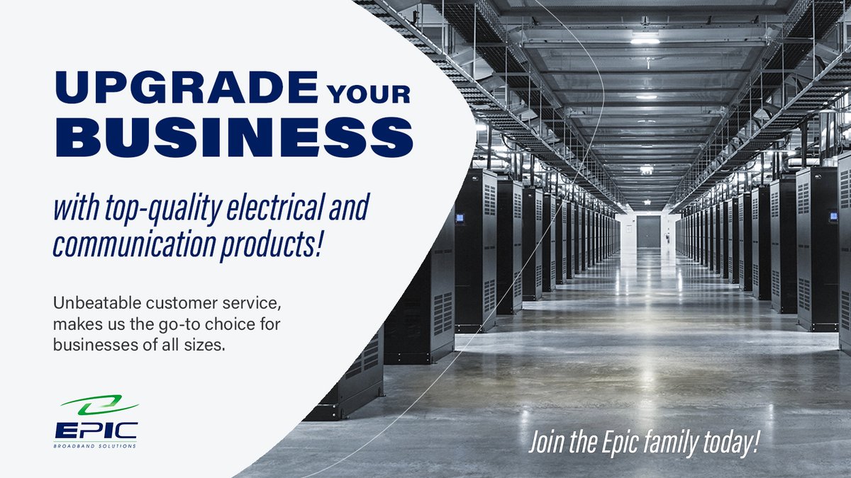 epicbbs's tweet photo. Ready to take your business to the next level? Look no further than @epicbbs! Our unmatched selection of top-quality #electrical #communications products, combined with unbeatable #customerservice, makes us the go-to choice for businesses of all sizes. Join the EPIC family today! https://t.co/feR0ampt4T