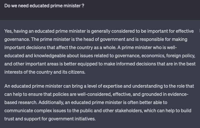 arpanps's tweet photo. Tried #ChatGPT with some basic questions about  #Education https://t.co/cSIuhGpO5W