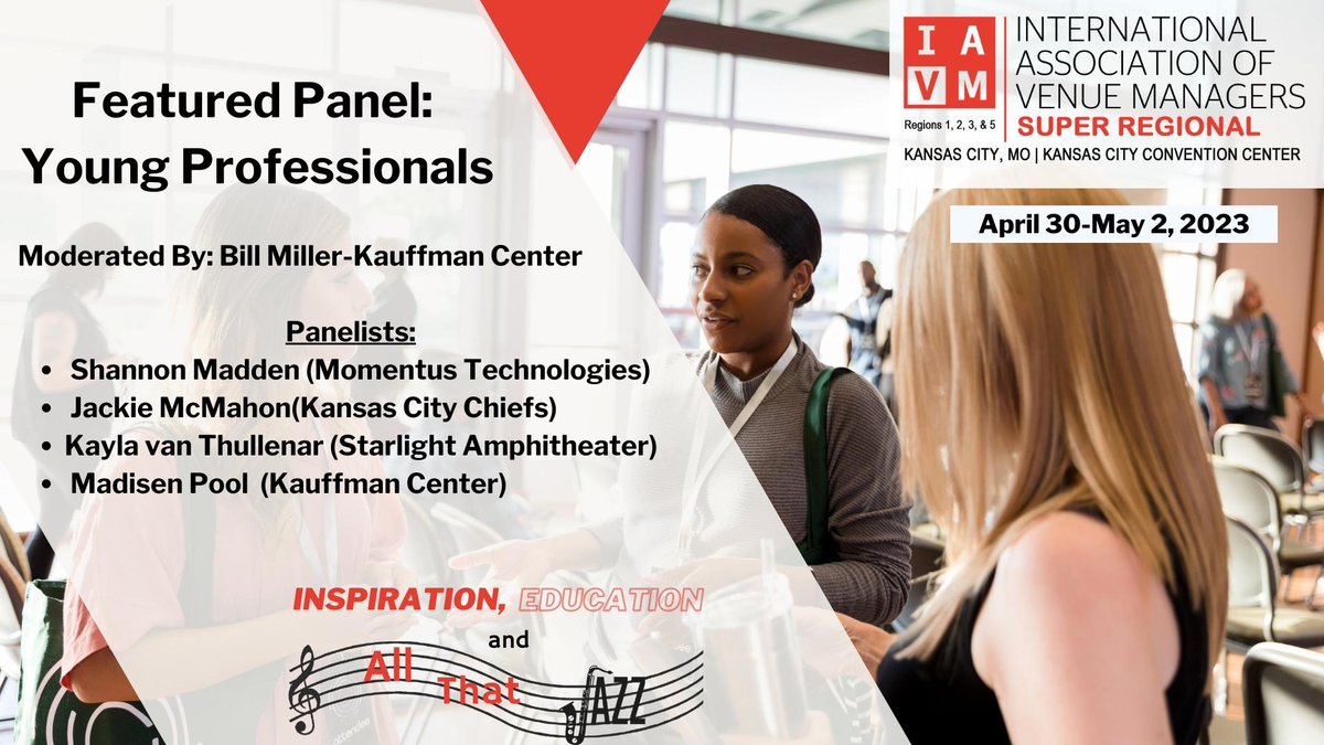 IAVMRegion3's tweet photo. Young Professionals! Join us from 3:45 to 4:30 pm on Tuesday May 2nd for a panel about how IAVM can help your career. For more information about the conference go to https://t.co/hI0OAV41Zd https://t.co/AnjZ97wIHO