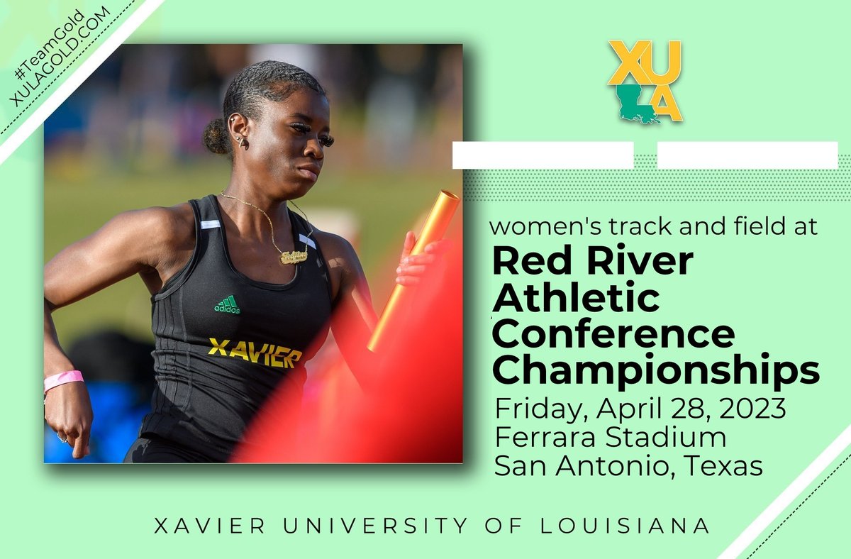 Gold Nuggets take aim at another league championship. Venue is at Antonian High School, 6425 West Ave., zip 78213. First of two days. • Information: is.gd/L8JHH1 • Results: is.gd/rvKm7i #TeamGold #HailAllHailXU #NAIATrack #HBCU #XULA