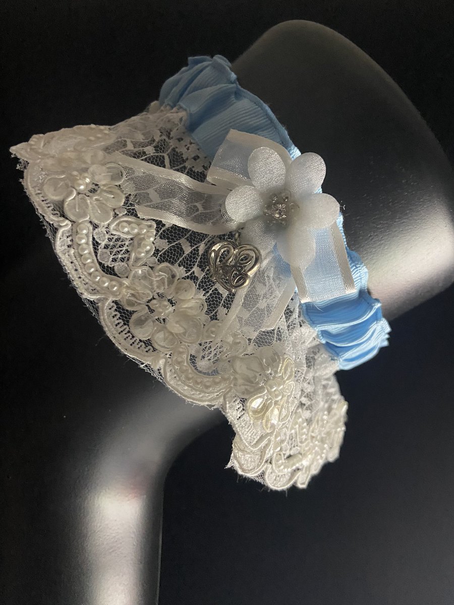 Our “Something Blue” Garter with “Love” Charm is Gorgeous! oneofakindcouture.com #Garters #Bridal  #SomethingBlue