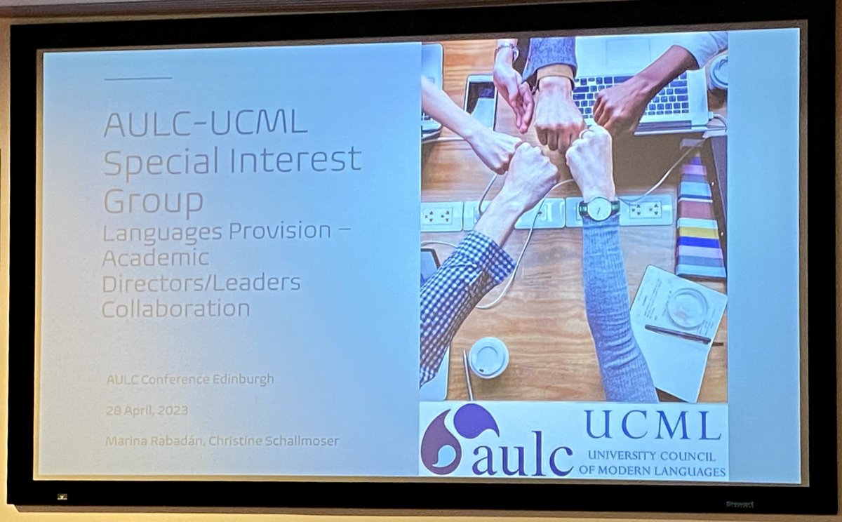 Launch of the new joint @UCML @AULC_Languages Special Interest Group for Collaboration across Language Provision between academic departments and IWLP by @RabadanMarina and @CSchallmoser #AULC2023